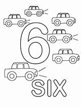 Number Coloring Pages Six Color Kids Learn Printable Sheet Cars Colour Numbers Print Getcolorings sketch template
