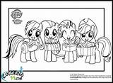 Pony Coloring Little Pages Twilight Rainbow Dash Fluttershy Friendship Magic Friends Apple Jack Sparkle Kids Together Pie Pinkie Printable Book sketch template