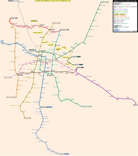 transit map  mexico city mapa del metro de mexico df johomaps