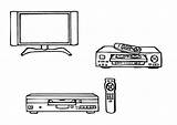 Dvd Player Coloring Vcr Television Large Pages Edupics sketch template