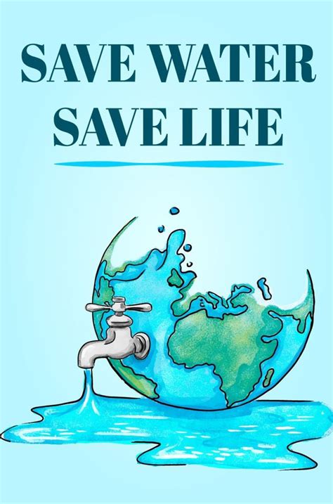 Save Water Save Life Environment Quote Poster Photographic Paper