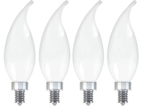 ge lighting relax hd led chandelier light bulbs bent tip  watt replacement  pack frosted