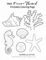 Ocean Coloring Themed Printable Craft Sustainmycrafthabit Crafts Small Paper Colouring Leave sketch template