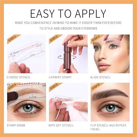 Makeup 2023 One Step Eyebrow Stamp Shaping Kit Brow Set Pen Women