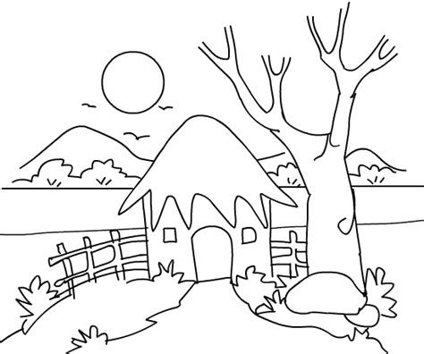 village scene coloring pages