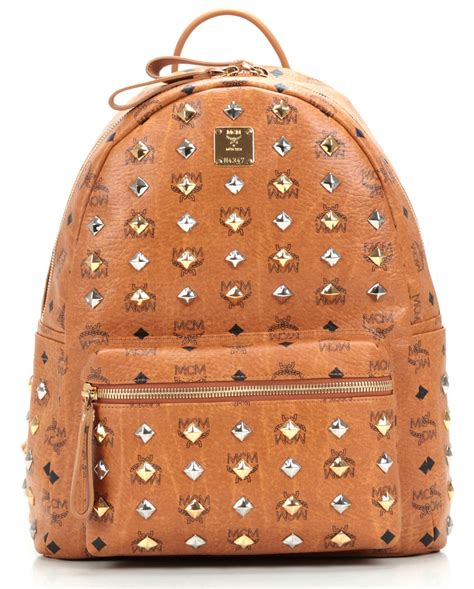 mcm stark  backpack cognac  cm mmkaveco designer bags