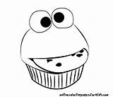 Coloring Pages Cupcake Monster Cupcakes Cute Printable Birthday Cookie Cookies Kids Drawing Cake Cartoon Muffin Cup Print Color Dot Easy sketch template