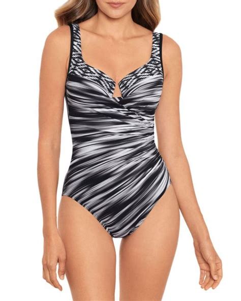 miraclesuit synthetic escape warp speed one piece swimsuit lyst