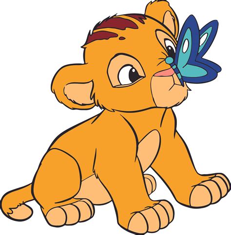 lion king baby lion simba butterfly customized wall decal custom