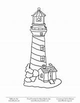 Lighthouse Coloring Pages Drawing House Printable Template Lighthouses Maine Printables Simple Glass Stained Cape Light Craft Colouring Patterns Milliande Hatteras sketch template