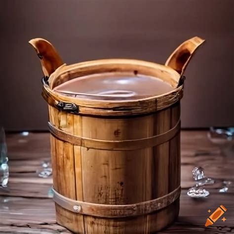 vintage wooden water bucket  craiyon