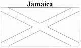 Flag Jamaica Coloring Geography sketch template