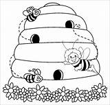 Coloring Beehive Cute Pages Kid Seven Fun sketch template