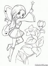Fairy Coloring Pages Cute Printable Princess Cartoon Girls Kids Fairies Colorkid Sheets Print Book Choose Board Wand Magic sketch template