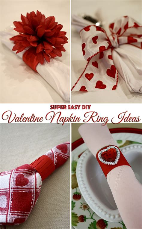 super easy valentine napkin ring ideas frugelegance