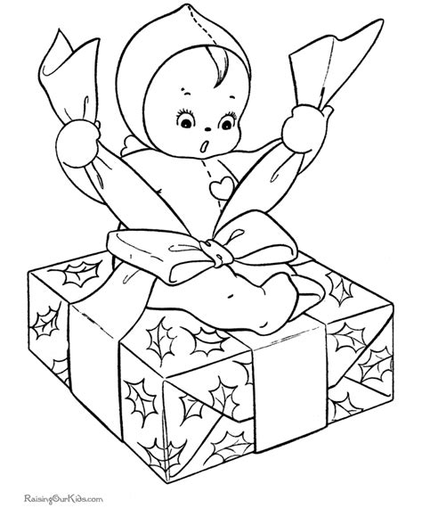 kids christmas coloring pages wrapping gifts
