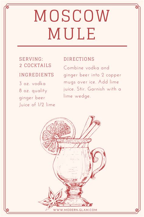 printable moscow mule recipe card printable templates