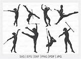 Baton Twirling Majorette Gymnastics sketch template