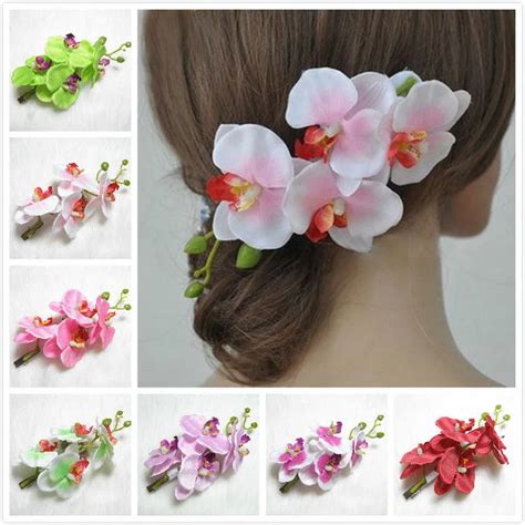 Elegant Womens Orchid Flower Hair Clip Bridal Hairpin Hawaii Party Hair