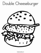 Coloring Cheeseburger Double Print Ll sketch template