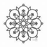 Rangoli Colouring Printable Pages Sheets Five Digital sketch template