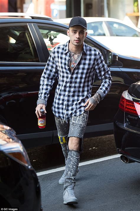 zayn malik shows off his unique sense of style in new york daily mail online