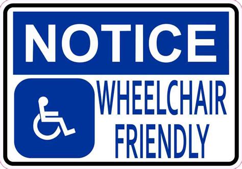 notice wheelchair friendly sticker vinyl sign decal stickers