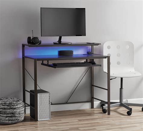 gaming computer desk led lights office home lighting kit remote control set