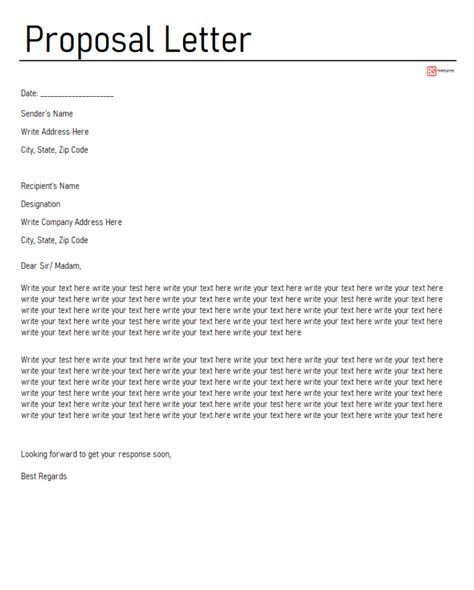 Free Proposal Letter Template [business Sample Word Doc]