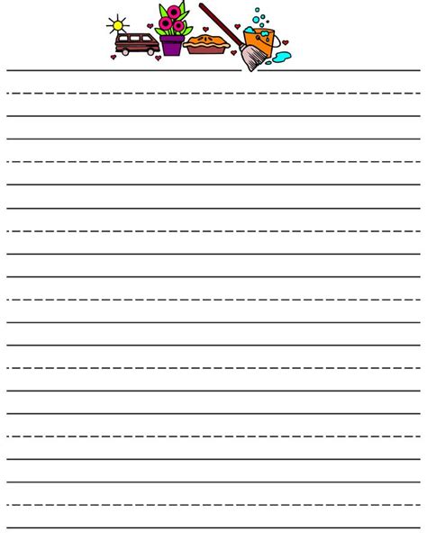 printable primary writing paper lined paper  kids primary