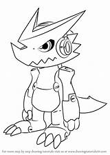 Digimon Shoutmon Fusion Draw Coloring Pages Drawing Step Tutorials X4 Template Sketch sketch template