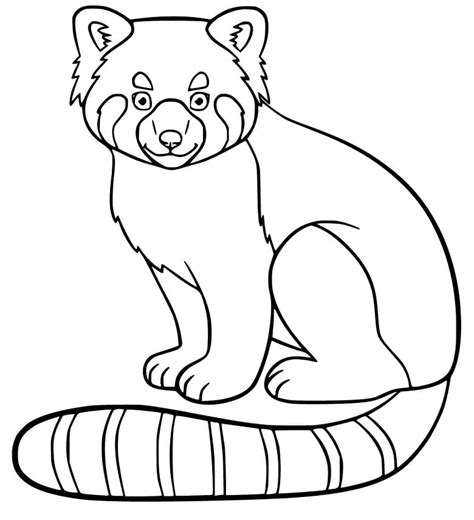 kawaii red panda coloring page  printable coloring pages  kids