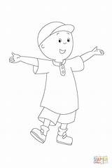 Caillou Coloring Pages Print Halloween Supercoloring Color Template Sketch Waiting Painted sketch template