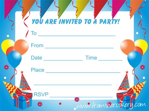 birthday party invitations  kids