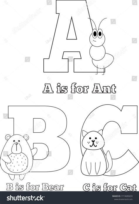 abc coloring book pages abc alphabet stock vector royalty