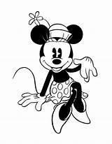 Minnie Mouse Coloring Pages Retro Old Disney sketch template