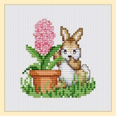 rabbit hyacinth cross stitch pattern ellen maurer stroh cross stitch animals