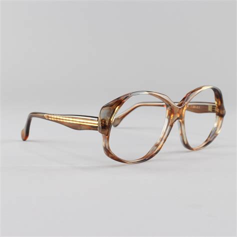 80s vintage eyeglasses clear brown oversized round glasses 1980s