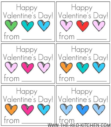 red kitchen happy valentines day cards  printable color