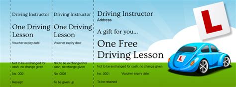 voucher design driving instructor gift vouchers template performance ticket printers