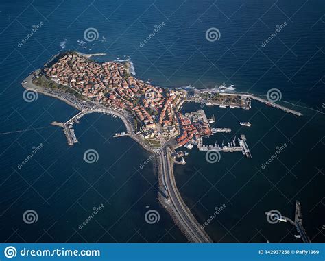 General Aerial View Of Nessebar Ancient City On The Black