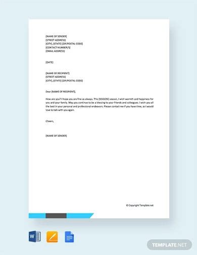 greeting letter templates  google docs word pages