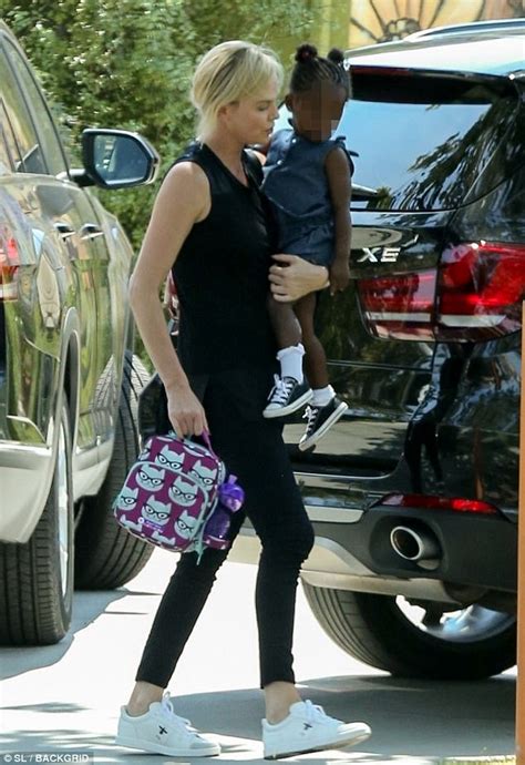 charlize theron run errands with daughter august daily mail online