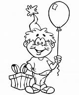 Balloon Boy Coloring Birthday Pages Holding Balloons Color Kawaii Skb Gift Tocolor sketch template