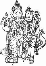 Murugan Coloring Muruga Kartikeya Hindu Hdclipartall sketch template