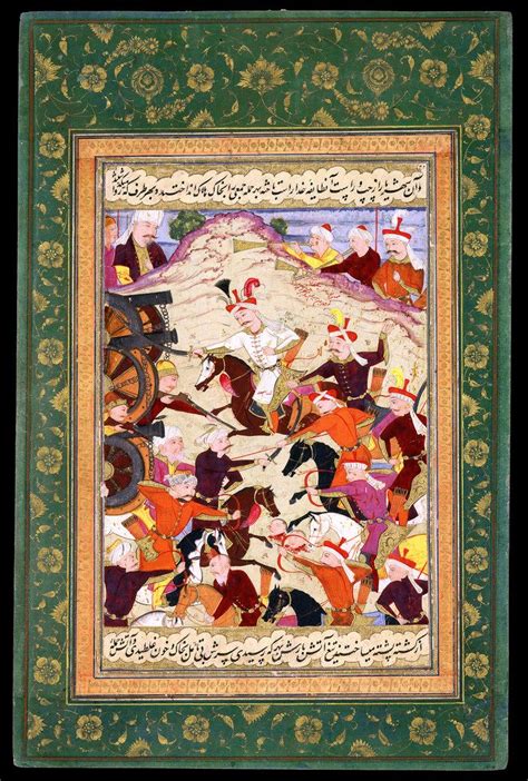shah ismail   battle  chaldiran islamic art persian warrior persian miniature