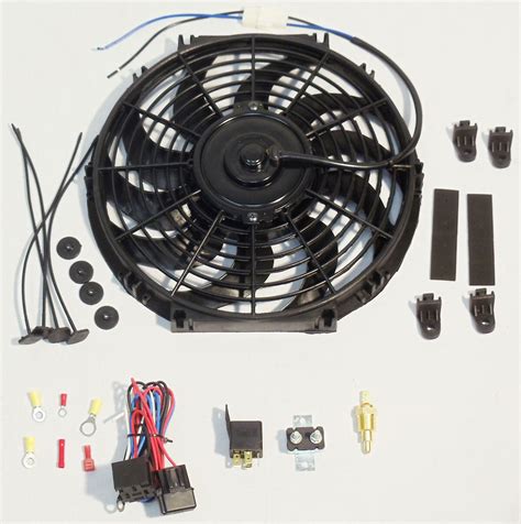 electric curved blade reversible cooling fan  cfm thermostat kit ebay