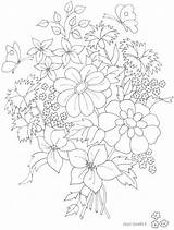 Wzory Transfers Wyszywanie Crewel Haft Haftowanie Kwiatów sketch template