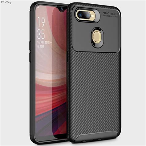 Bhyeyang Phone Case For Oppo A7 Cover Carbon Fiber Shock Proof Soft Tpu