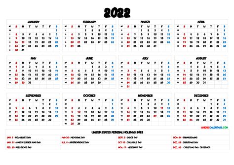 calendar  holidays printable  templates printable yearly